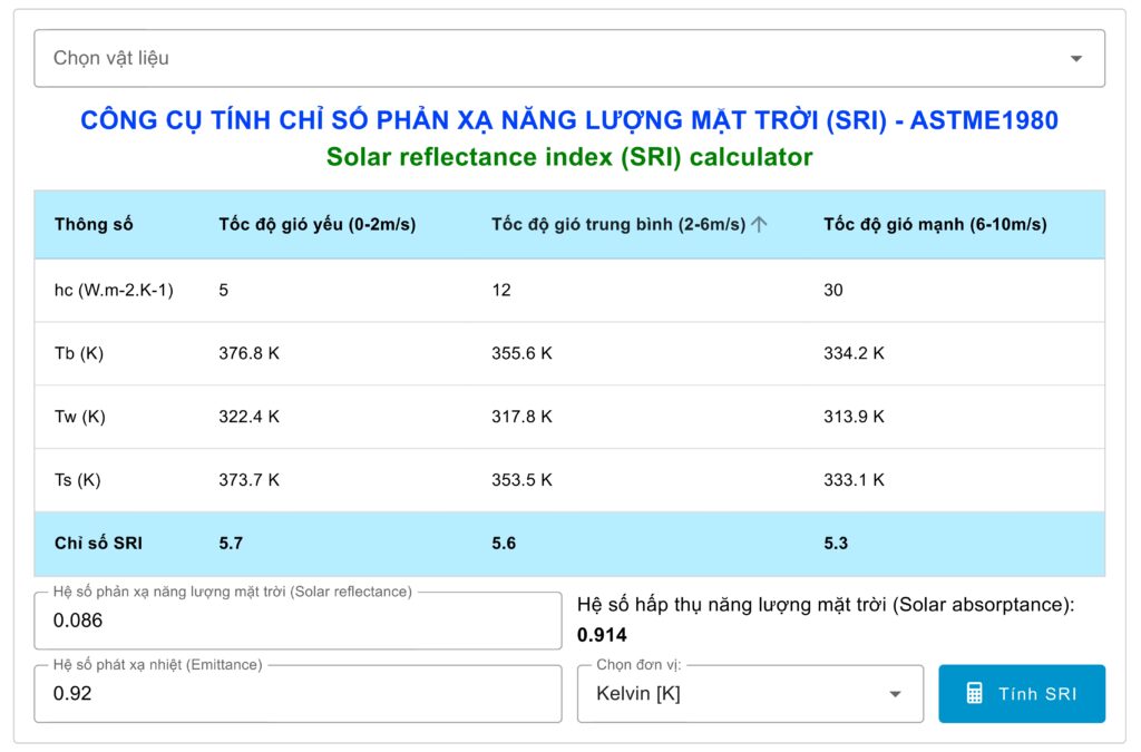 SRI-1-1024x675 Tính SRI của Kết cấu bao che và vật liệu lát